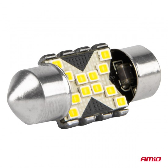 AMC-04235/AM - ΛΑΜΠΑΚΙΑ ΠΛΑΦΟΝΙΕΡΑΣ 31mm 12/24V C5W 5500K 12xSMD 2016 CAN-BUS FESTOON (ΛΕΥΚΟ) ΑΜΙΟ - 2 ΤΕΜ. ΛΑΜΠΑΚΙΑ ΠΛΑΦΟΝΙΕΡΑΣ 31mm 12/24V C5W 5500K 12xSMD 2016 CAN-BUS FESTOON (ΛΕΥΚΟ) ΑΜΙΟ - 2 ΤΕΜ.