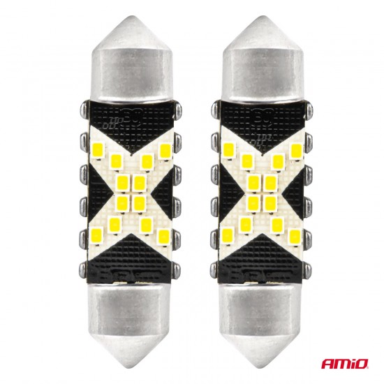 AMC-04236/AM - ΛΑΜΠΑΚΙΑ ΠΛΑΦΟΝΙΕΡΑΣ 36mm 12/24V C5W 5500K 12xSMD 2016 CAN-BUS FESTOON (ΛΕΥΚΟ) ΑΜΙΟ - 2 ΤΕΜ. ΛΑΜΠΑΚΙΑ ΠΛΑΦΟΝΙΕΡΑΣ 36mm 12/24V C5W 5500K 12xSMD 2016 CAN-BUS FESTOON (ΛΕΥΚΟ) ΑΜΙΟ - 2 ΤΕΜ.