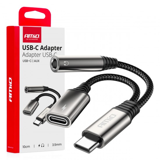 AMC-04295/AM - ΚΑΛΩΔΙΟ ΦΟΡΤΙΣΗΣ USB ΑΠΟ USB-C ΣΕ USB-C & ΑΝΤΑΠΤΟΡΑΣ ΑΚΟΥΣΤΙΚΩΝ MINI JACK 3.5mm ΘΗΛΥΚΟ 10cm AMIO - 1 Τεμ. ΚΑΛΩΔΙΟ ΦΟΡΤΙΣΗΣ USB ΑΠΟ USB-C ΣΕ USB-C & ΑΝΤΑΠΤΟΡΑΣ ΑΚΟΥΣΤΙΚΩΝ MINI JACK 3.5mm ΘΗΛΥΚΟ 10cm AMIO - 1 Τεμ.