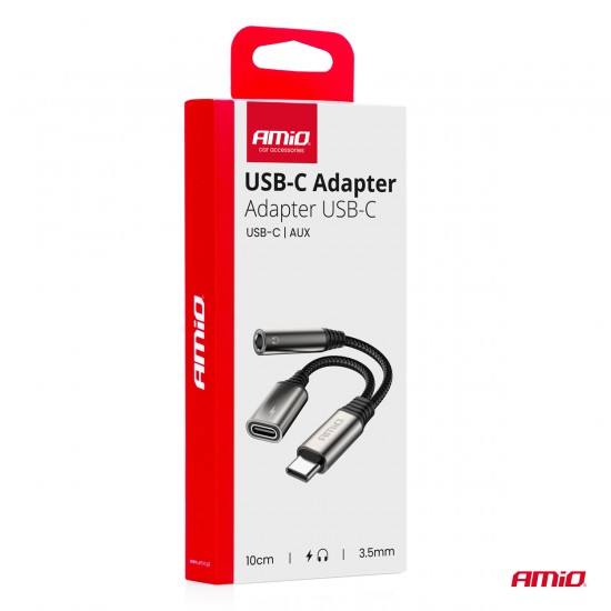 AMC-04295/AM - ΚΑΛΩΔΙΟ ΦΟΡΤΙΣΗΣ USB ΑΠΟ USB-C ΣΕ USB-C & ΑΝΤΑΠΤΟΡΑΣ ΑΚΟΥΣΤΙΚΩΝ MINI JACK 3.5mm ΘΗΛΥΚΟ 10cm AMIO - 1 Τεμ. ΚΑΛΩΔΙΟ ΦΟΡΤΙΣΗΣ USB ΑΠΟ USB-C ΣΕ USB-C & ΑΝΤΑΠΤΟΡΑΣ ΑΚΟΥΣΤΙΚΩΝ MINI JACK 3.5mm ΘΗΛΥΚΟ 10cm AMIO - 1 Τεμ.