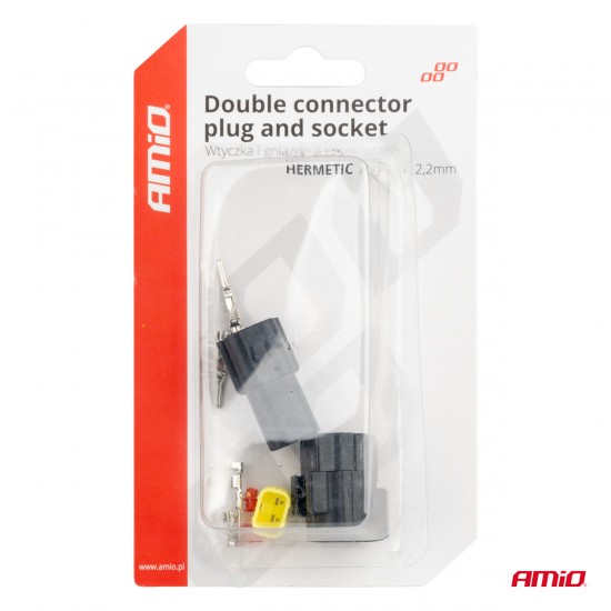 ΦΙΣΑ ΣΥΝΔΕΣΗΣ ΜΕ ΥΠΟΔΟΧΗ 2 PIN Φ2,2mm ΑΔΙΑΒΡΟΧΗ AMIO - 1 τεμ.