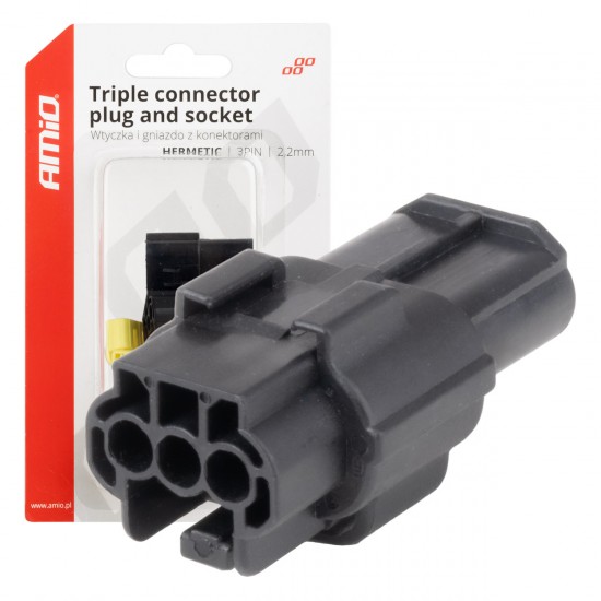 AMC-04347/AM - ΦΙΣΑ ΣΥΝΔΕΣΗΣ ΜΕ ΥΠΟΔΟΧΗ 3 PIN Φ2,2mm ΑΔΙΑΒΡΟΧΗ AMIO - 1 τεμ. ΦΙΣΑ ΣΥΝΔΕΣΗΣ ΜΕ ΥΠΟΔΟΧΗ 3 PIN Φ2,2mm ΑΔΙΑΒΡΟΧΗ AMIO - 1 τεμ.