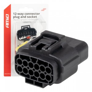 ΦΙΣΑ ΣΥΝΔΕΣΗΣ ΜΕ ΥΠΟΔΟΧΗ 12 PIN Φ2,2mm ΑΔΙΑΒΡΟΧΗ AMIO - 1 τεμ.