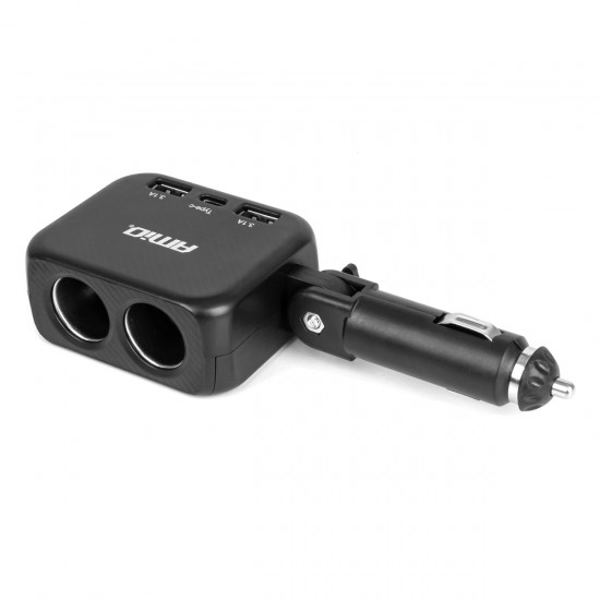 AMC-04357/AM - ΑΝΤΑΠΤΟΡΑΣ ΑΝΑΠΤΗΡΑ 12/24V 100W ΜΑΥΡΟΣ/2 ΘΕΣΕΙΣ/1xUSB-A+1xUSB-C/ΠΕΡΙΣΤΡΟΦΗ 180 ΜΟΙΡΩΝ ΑΜΙΟ - 1 ΤΕΜ. ΑΝΤΑΠΤΟΡΑΣ ΑΝΑΠΤΗΡΑ 12/24V 100W ΜΑΥΡΟΣ/2 ΘΕΣΕΙΣ/1xUSB-A+1xUSB-C/ΠΕΡΙΣΤΡΟΦΗ 180 ΜΟΙΡΩΝ ΑΜΙΟ - 1 ΤΕΜ.