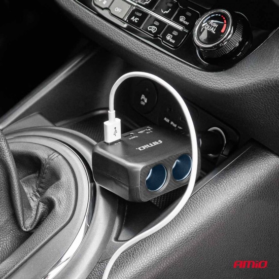 AMC-04357/AM - ΑΝΤΑΠΤΟΡΑΣ ΑΝΑΠΤΗΡΑ 12/24V 100W ΜΑΥΡΟΣ/2 ΘΕΣΕΙΣ/1xUSB-A+1xUSB-C/ΠΕΡΙΣΤΡΟΦΗ 180 ΜΟΙΡΩΝ ΑΜΙΟ - 1 ΤΕΜ. ΑΝΤΑΠΤΟΡΑΣ ΑΝΑΠΤΗΡΑ 12/24V 100W ΜΑΥΡΟΣ/2 ΘΕΣΕΙΣ/1xUSB-A+1xUSB-C/ΠΕΡΙΣΤΡΟΦΗ 180 ΜΟΙΡΩΝ ΑΜΙΟ - 1 ΤΕΜ.