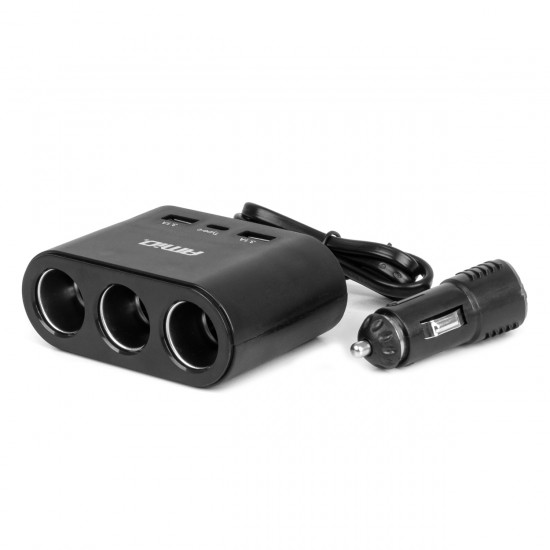 AMC-04361/AM - ΑΝΤΑΠΤΟΡΑΣ ΑΝΑΠΤΗΡΑ 12/24V 120W ΜΑΥΡΟΣ/3 ΘΕΣΕΙΣ/2xUSB-A+1xUSB-C ΤΑΧΕΙΑΣ ΦΟΡΤΙΣΗΣ/ΚΑΛΩΔΙΟ 70cm AMIO - 1 Τεμ. ΑΝΤΑΠΤΟΡΑΣ ΑΝΑΠΤΗΡΑ 12/24V 120W ΜΑΥΡΟΣ/3 ΘΕΣΕΙΣ/2xUSB-A+1xUSB-C ΤΑΧΕΙΑΣ ΦΟΡΤΙΣΗΣ/ΚΑΛΩΔΙΟ 70cm AMIO - 1 Τεμ.