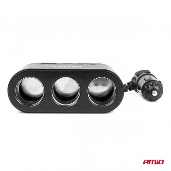 AMC-04361/AM - ΑΝΤΑΠΤΟΡΑΣ ΑΝΑΠΤΗΡΑ 12/24V 120W ΜΑΥΡΟΣ/3 ΘΕΣΕΙΣ/2xUSB-A+1xUSB-C ΤΑΧΕΙΑΣ ΦΟΡΤΙΣΗΣ/ΚΑΛΩΔΙΟ 70cm AMIO - 1 Τεμ. ΑΝΤΑΠΤΟΡΑΣ ΑΝΑΠΤΗΡΑ 12/24V 120W ΜΑΥΡΟΣ/3 ΘΕΣΕΙΣ/2xUSB-A+1xUSB-C ΤΑΧΕΙΑΣ ΦΟΡΤΙΣΗΣ/ΚΑΛΩΔΙΟ 70cm AMIO - 1 Τεμ.
