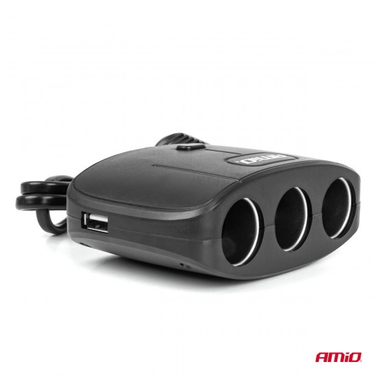 AMC-04362/AM - ΑΝΤΑΠΤΟΡΑΣ ΑΝΑΠΤΗΡΑ 12/24V 100W ΜΑΥΡΟΣ/3 ΘΕΣΕΙΣ/2xUSB-A /ΚΟΥΜΠΙ ON-OFF/ΚΑΛΩΔΙΟ 70cm AMIO - 1 Τεμ. ΑΝΤΑΠΤΟΡΑΣ ΑΝΑΠΤΗΡΑ 12/24V 100W ΜΑΥΡΟΣ/3 ΘΕΣΕΙΣ/2xUSB-A /ΚΟΥΜΠΙ ON-OFF/ΚΑΛΩΔΙΟ 70cm AMIO - 1 Τεμ.