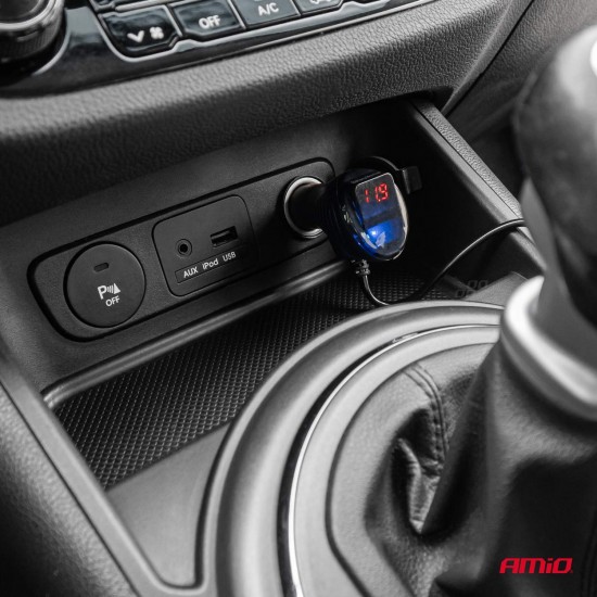 AMC-04364/AM - ΑΝΤΑΠΤΟΡΑΣ ΑΝΑΠΤΗΡΑ 12/24V 120W ΨΗΦΙΑΚΟΣ ΜΑΥΡΟΣ/3 ΘΕΣΕΙΣ/2xUSB-A QC 3.0 ΜΕ ΚΑΛΩΔΙΟ 80cm AMIO - 1 Τεμ. ΑΝΤΑΠΤΟΡΑΣ ΑΝΑΠΤΗΡΑ 12/24V 120W ΨΗΦΙΑΚΟΣ ΜΑΥΡΟΣ/3 ΘΕΣΕΙΣ/2xUSB-A QC 3.0 ΜΕ ΚΑΛΩΔΙΟ 80cm AMIO - 1 Τεμ.
