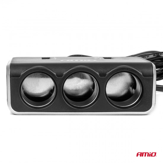AMC-04364/AM - ΑΝΤΑΠΤΟΡΑΣ ΑΝΑΠΤΗΡΑ 12/24V 120W ΨΗΦΙΑΚΟΣ ΜΑΥΡΟΣ/3 ΘΕΣΕΙΣ/2xUSB-A QC 3.0 ΜΕ ΚΑΛΩΔΙΟ 80cm AMIO - 1 Τεμ. ΑΝΤΑΠΤΟΡΑΣ ΑΝΑΠΤΗΡΑ 12/24V 120W ΨΗΦΙΑΚΟΣ ΜΑΥΡΟΣ/3 ΘΕΣΕΙΣ/2xUSB-A QC 3.0 ΜΕ ΚΑΛΩΔΙΟ 80cm AMIO - 1 Τεμ.