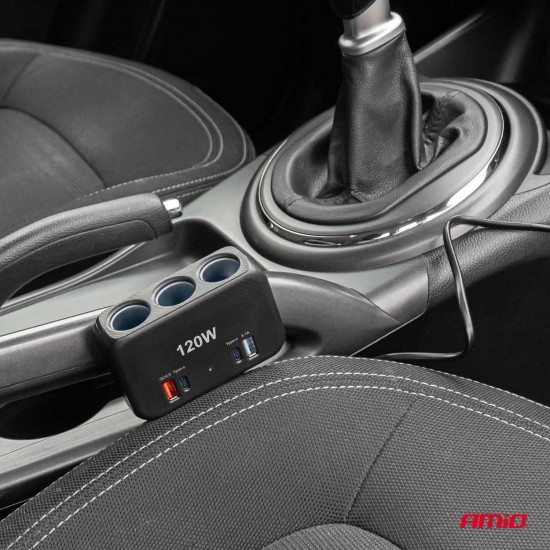 AMC-04366/AM - ΑΝΤΑΠΤΟΡΑΣ ΑΝΑΠΤΗΡΑ 12/24V 120W ΨΗΦΙΑΚΟΣ ΜΑΥΡΟΣ/3 ΘΕΣΕΙΣ/2xUSB-A + 1xUSB-C QC 4.0 ΜΕ ΚΑΛΩΔΙΟ 80cm AMIO - 1 Τεμ. ΑΝΤΑΠΤΟΡΑΣ ΑΝΑΠΤΗΡΑ 12/24V 120W ΨΗΦΙΑΚΟΣ ΜΑΥΡΟΣ/3 ΘΕΣΕΙΣ/2xUSB-A + 1xUSB-C QC 4.0 ΜΕ ΚΑΛΩΔΙΟ 80cm AMIO - 1 Τεμ.