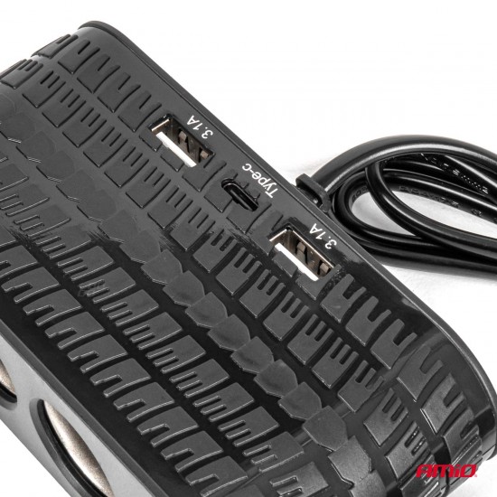 AMC-04367/AM - ΑΝΤΑΠΤΟΡΑΣ ΑΝΑΠΤΗΡΑ 12/24V 120W ΜΑΥΡΟΣ - 4 ΘΕΣΕΙΣ - 2xUSB-A + 1xUSB-C - ΚΑΛΩΔΙΟ 80cm AMIO - 1 Τεμ. ΑΝΤΑΠΤΟΡΑΣ ΑΝΑΠΤΗΡΑ 12/24V 120W ΜΑΥΡΟΣ - 4 ΘΕΣΕΙΣ - 2xUSB-A + 1xUSB-C - ΚΑΛΩΔΙΟ 80cm AMIO - 1 Τεμ.