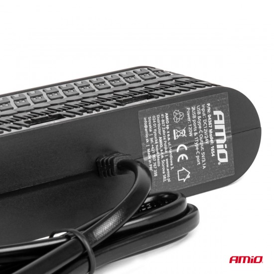 AMC-04367/AM - ΑΝΤΑΠΤΟΡΑΣ ΑΝΑΠΤΗΡΑ 12/24V 120W ΜΑΥΡΟΣ - 4 ΘΕΣΕΙΣ - 2xUSB-A + 1xUSB-C - ΚΑΛΩΔΙΟ 80cm AMIO - 1 Τεμ. ΑΝΤΑΠΤΟΡΑΣ ΑΝΑΠΤΗΡΑ 12/24V 120W ΜΑΥΡΟΣ - 4 ΘΕΣΕΙΣ - 2xUSB-A + 1xUSB-C - ΚΑΛΩΔΙΟ 80cm AMIO - 1 Τεμ.
