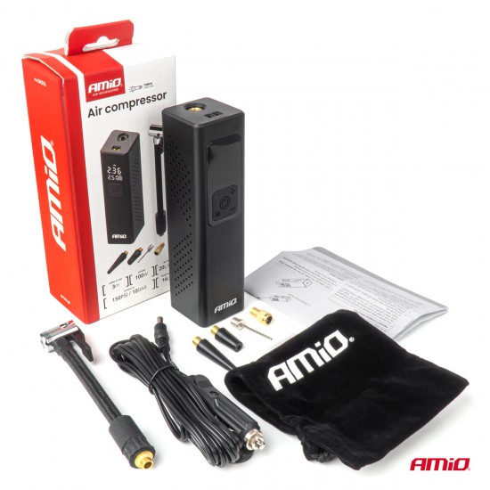 ΚΟΜΠΡΕΣΕΡ ΑΕΡΑ 12V 10BAR 150PSI 20L/MIN 100W ΜΕ ΨΗΦΙΑΚΗ ΟΘΟΝΗ & ΦΑΚΟ LED AMIO 1ΤΕΜ.