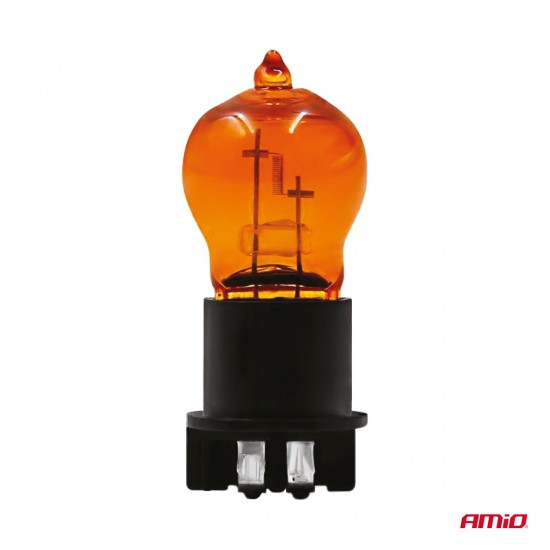 Amio - Λάμπα Αλογόνου PWY24W 12V 24W Amber (Πορτοκαλί) Βάση WP3.3x14.5-4 για Φλας  - 1 τεμ.(04410/AM)