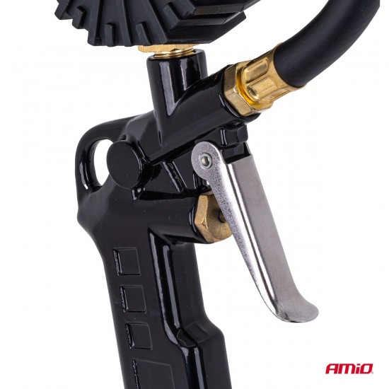 Amio - Επαγγελματικό αερόμετρο φουσκώματος με ψηφιακό μανόμετρο 17 bar – Οθόνη LCD βαλβίδα εκτόνωσης σωλήνας 30cm - 1 τεμ. (04466/AM)