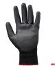 Amio - Γάντια Εργασίας ελαστικά με επικάλυψη πολυουρεθάνης χρώμα μαύρο μέγεθος No.8 - 2 ζευγ. (04631/AM)