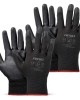 Amio - Γάντια Εργασίας ελαστικά με επικάλυψη πολυουρεθάνης χρώμα μαύρο μέγεθος No.8 - 2 ζευγ. (04631/AM)