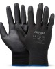 Amio - Γάντια Εργασίας ελαστικά με επικάλυψη πολυουρεθάνης χρώμα μαύρο μέγεθος No.9 - 2 ζευγ. (04632/AM)