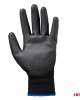Amio - Γάντια Εργασίας ελαστικά με επικάλυψη πολυουρεθάνης χρώμα μαύρο μέγεθος No.9 - 2 ζευγ. (04632/AM)