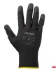Amio - Γάντια Εργασίας ελαστικά με επικάλυψη πολυουρεθάνης χρώμα μαύρο μέγεθος No.10 - 2 ζευγ. (04633/AM)