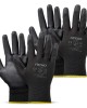 Amio - Γάντια Εργασίας ελαστικά με επικάλυψη πολυουρεθάνης χρώμα μαύρο μέγεθος No.10 - 2 ζευγ. (04633/AM)