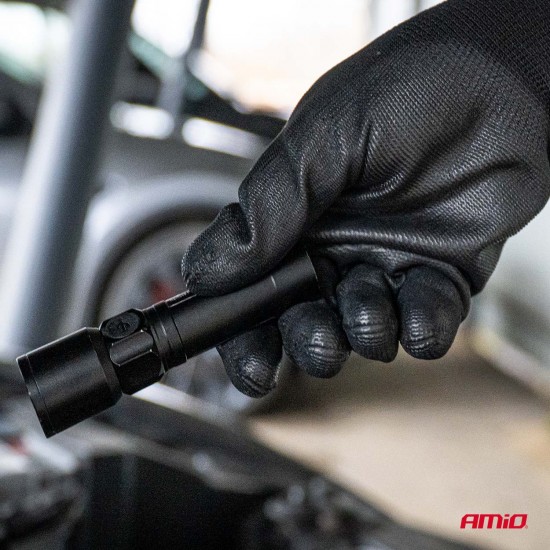 Amio - Γάντια Εργασίας ελαστικά με επικάλυψη πολυουρεθάνης χρώμα μαύρο μέγεθος No.11 - 2 ζευγ. (04634/AM)