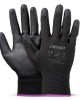 Amio - Γάντια Εργασίας ελαστικά με επικάλυψη πολυουρεθάνης χρώμα μαύρο μέγεθος No.11 - 2 ζευγ. (04634/AM)