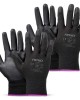Amio - Γάντια Εργασίας ελαστικά με επικάλυψη πολυουρεθάνης χρώμα μαύρο μέγεθος No.11 - 2 ζευγ. (04634/AM)