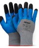 Amio - Γάντια Εργασίας με επικάλυψη αφρού λάτεξ χρώμα γκρι/γαλάζιο/μαύρο μέγεθος No.8 - 2 ζευγ. (04643/AM)