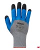 Amio - Γάντια Εργασίας με επικάλυψη αφρού λάτεξ χρώμα γκρι/γαλάζιο/μαύρο μέγεθος No.8 - 2 ζευγ. (04643/AM)