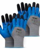 Amio - Γάντια Εργασίας με επικάλυψη αφρού λάτεξ χρώμα γκρι/γαλάζιο/μαύρο μέγεθος No.9 - 2 ζευγ. (04644/AM)