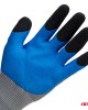 Amio - Γάντια Εργασίας με επικάλυψη αφρού λάτεξ χρώμα γκρι/γαλάζιο/μαύρο μέγεθος No.10 - 2 ζευγ. (04645/AM)