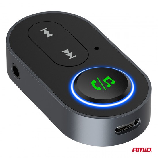 Amio - Bluetooth Δέκτης (Receiver) για Ασύρματη Μετάδοση Ήχου με υποδοχή Mini Jack 3.5mm για Αυτοκίνητα και Ηχοσυστήματα - 1 τεμ. (04658/AM)