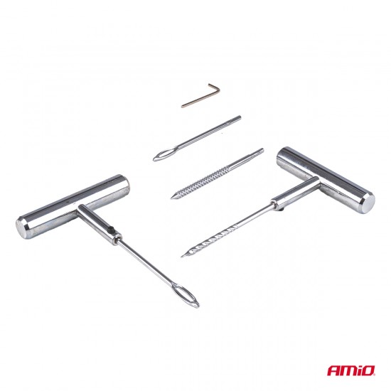 Amio - Κιτ Επισκευής Ελαστικών με κορδόνι (φυτίλι) σετ 25 τεμ. σε πλαστική κασετίνα μεταφοράς για Επιβατικά Αυτοκίνητα και Moto - 1 σετ (04692/AM)