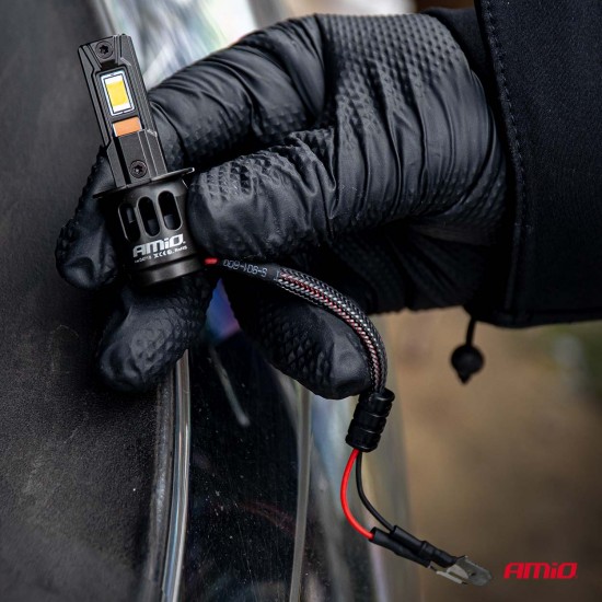 Amio - Λαμπτήρες LED F25 PRO Black Edition H3 68W 12-24V Full CAN Bus με Φωτεινότητα 7646lm σε Ψυχρό Λευκό 6000K για Επιβατικά Αυτοκίνητα & Φορτηγά - Σετ 2 τεμ. (04718/AM)