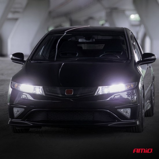 Amio - Λαμπτήρες LED F25 PRO Black Edition H4/H19 70W 12-24V Full CAN Bus με Φωτεινότητα 8000lm σε Ψυχρό Λευκό 6000K για Επιβατικά Αυτοκίνητα & Φορτηγά - Σετ 2 τεμ. (04719/AM)