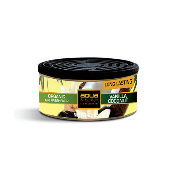 ΑΡΩΜΑΤΙΚΟ ΑΥΤΟΚΙΝΗΤΟΥ ΣΕ ΚΟΝΣΕΡΒΑ ΜΕ ΑΡΩΜΑ ΝΑΝΙΛΙΑ & ΚΑΡΥΔΑ (VANILLA & COCONUT) ORGANIC CAN AQUA - 1 τεμ.