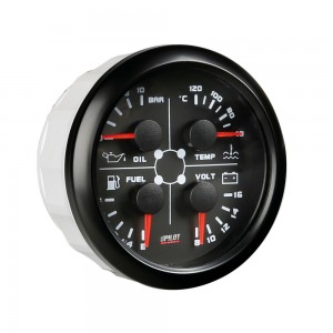 Lampa - Αναλογικό Όργανο 4-σε-1 85mm – Βολτόμετρο / Θερμοκρασία Νερού / Πίεση Λαδιού & Καύσιμο - 1 τεμ. (L1014.2)