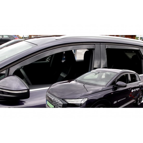 ΑΝΕΜΟΘΡΑΥΣΤΕΣ ΓΙΑ AUDI Q4 E-TRON 5D 2021+ -  ΣΕΤ ΑΥΤΟΚΙΝΗΤΟΥ ΑΠΟ ΕΥΚΑΜΠΤΟ ΦΙΜΕ ΠΛΑΣΤΙΚΟ HEKO - 4 ΤΕΜ.
