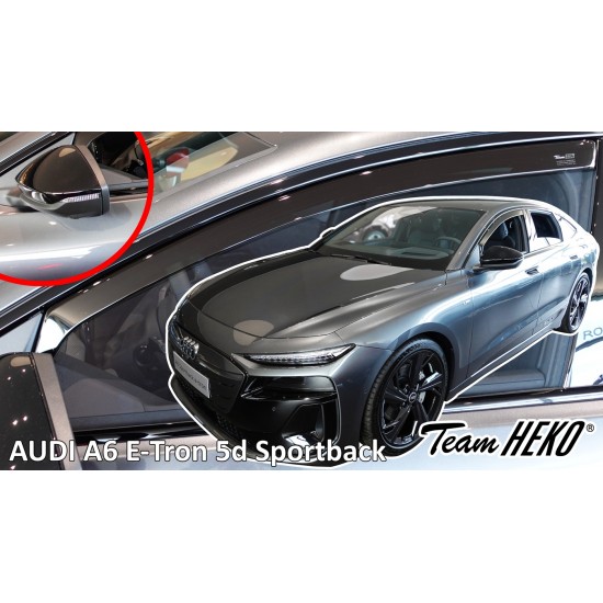 Heko - Ανεμοθραύστες για Audi A6 E-Tron Sportback 5 Doors 2024+ Ζευγάρι Απο Εύκαμπτο Φιμέ Πλαστικό - 2 τεμ. (ΑΝΕΜ.10297-1)