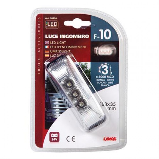AMC-L9887.4 - Φως Φορτηγού 24V 3LED Λευκό 103x35mm Φως Φορτηγού 24V 3LED Λευκό 103x35mm