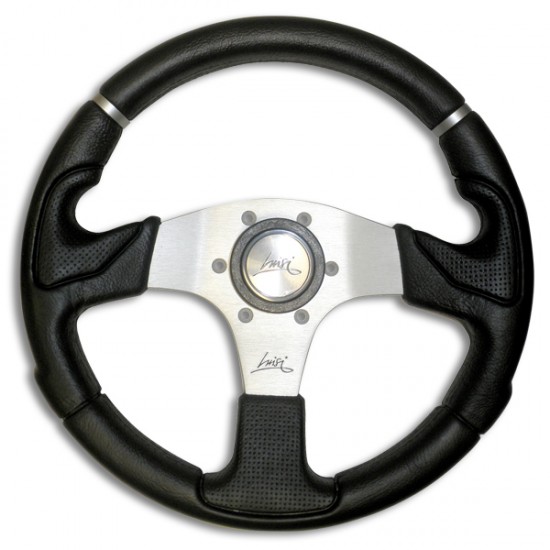 AMC-ΤΙΜ.13201S/LU - ΤΙΜΟΝΙ KOBRA 320mm ΤΡΙΑΚΤΙΝΟ ΜΑΥΡΟ/ΑΣΗΜΙ ΚΕΝΤΡΟ LUISI ΤΙΜΟΝΙ KOBRA 320mm ΤΡΙΑΚΤΙΝΟ ΜΑΥΡΟ/ΑΣΗΜΙ ΚΕΝΤΡΟ LUISI