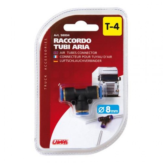AMC-L9800.4 - ΣΥΝΔΕΣΜΟΣ ΑΕΡΑ T-4 Τριπλός 8mm 13bar kg/cm ΣΥΝΔΕΣΜΟΣ ΑΕΡΑ T-4 Τριπλός 8mm 13bar kg/cm