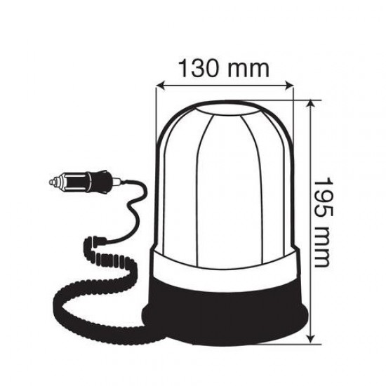 AMC-L7300.1 - Φάρος RH-2 12V/24V Μαγνητικός με φις αναπτήρα Πορτοκαλί 130x195mm Φάρος RH-2 12V/24V Μαγνητικός με φις αναπτήρα Πορτοκαλί 130x195mm