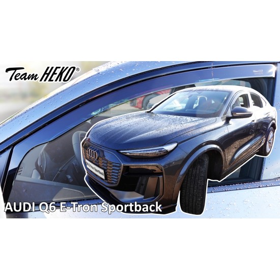 Heko - Ανεμοθραύστες για Audi Q6 E-Tron Sportback 5 Doors 2024+ Ζευγάρι Απο Εύκαμπτο Φιμέ Πλαστικό - 2 τεμ. (ΑΝΕΜ.20201)