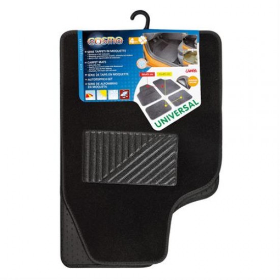 AMC-L2510.0 - Πατάκια ΜΟΚΕΤΑ+PVC COSMO 45x66+45x33 4τεμ. Μαύρο Πατάκια ΜΟΚΕΤΑ+PVC COSMO 45x66+45x33 4τεμ. Μαύρο