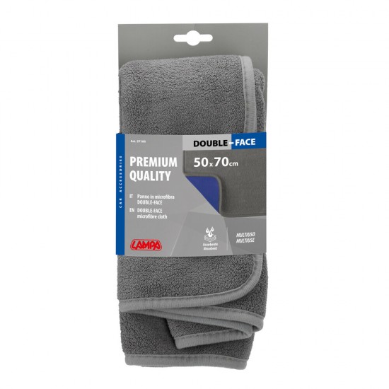 Lampa Πανάκι καθαρισμού Microfibre (Μικροΐνες) Διπλής Όψης Premium (50x70 cm) - Γκρι / Μπλέ 1Τεμ. (L3718.3)