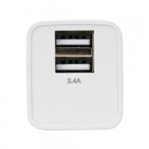 ΦΟΡΤΙΣΤΗΣ ME OIKIAKH ΠΡΙΖΑ 220/240V 12W 2400mA ΜΕ 2 ΘΥΡΕΣ USB (A+A) LAMPA - 1 ΤΕΜ