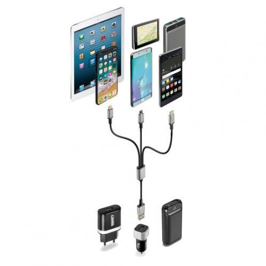 AMC-L3884.7/T - ΚΑΛΩΔΙΟ USB ΦΟΡΤΙΣΗΣ CERBERO 100 cm (3 ΑΝΤΑΠΤΟΡΕΣ TYPE C/APPLE/MICRO USB - 8 PIN) SILVER LINE ΚΑΛΩΔΙΟ USB ΦΟΡΤΙΣΗΣ CERBERO 100 cm (3 ΑΝΤΑΠΤΟΡΕΣ TYPE C/APPLE/MICRO USB - 8 PIN) SILVER LINE